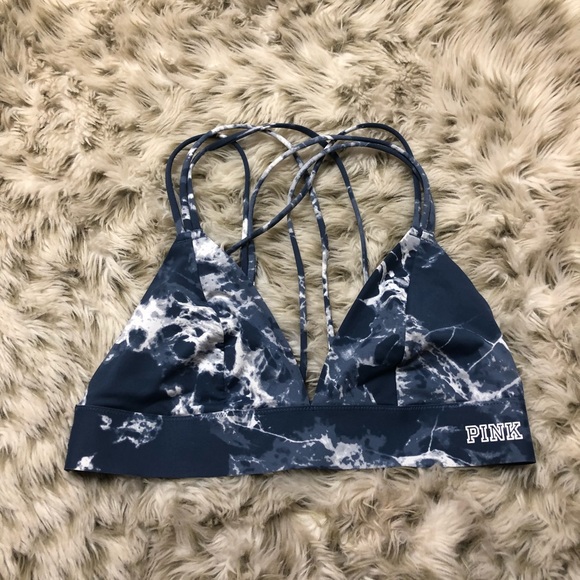 PINK Victoria's Secret Other - VS PINK blue marble Strappy bonded bralette